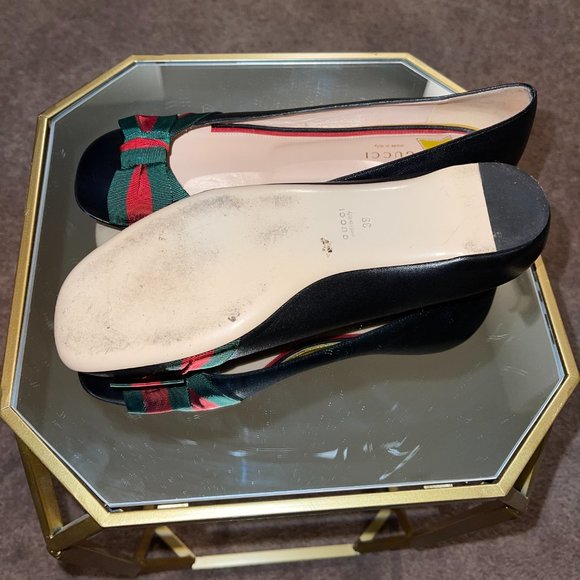 GUCCI web bow star stud ballet flats - Picture 5 of 6